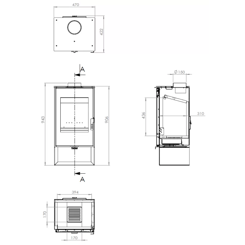 Poêle à bois Aicardo - 7,5 Kw – Image 4